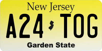 NJ license plate A24TOG