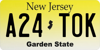 NJ license plate A24TOK