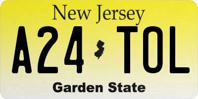 NJ license plate A24TOL