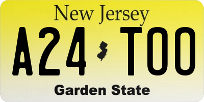 NJ license plate A24TOO