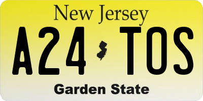 NJ license plate A24TOS