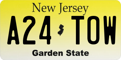 NJ license plate A24TOW