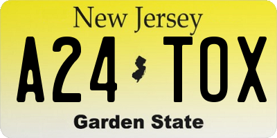 NJ license plate A24TOX