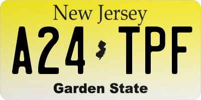 NJ license plate A24TPF