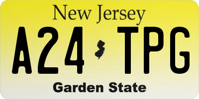 NJ license plate A24TPG