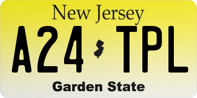 NJ license plate A24TPL