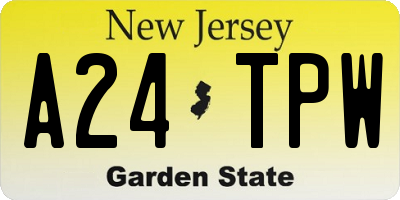 NJ license plate A24TPW