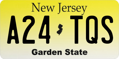 NJ license plate A24TQS