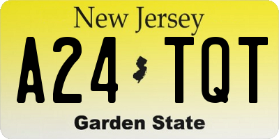 NJ license plate A24TQT