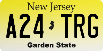 NJ license plate A24TRG