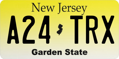 NJ license plate A24TRX
