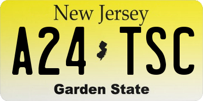 NJ license plate A24TSC