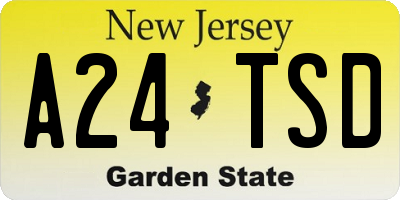NJ license plate A24TSD