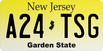 NJ license plate A24TSG