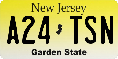 NJ license plate A24TSN