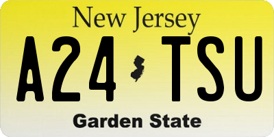 NJ license plate A24TSU