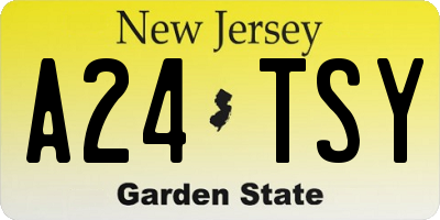 NJ license plate A24TSY