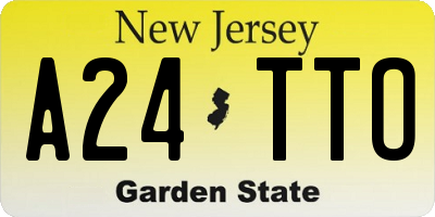 NJ license plate A24TTO