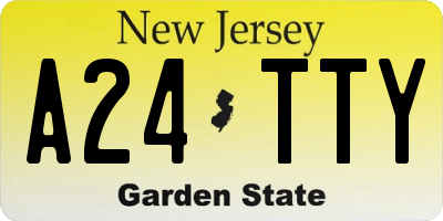 NJ license plate A24TTY