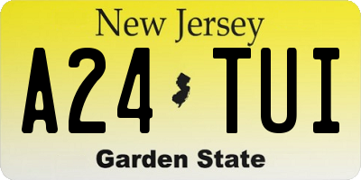 NJ license plate A24TUI