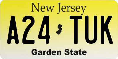 NJ license plate A24TUK