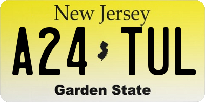 NJ license plate A24TUL