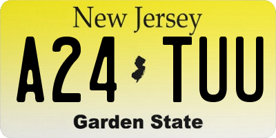NJ license plate A24TUU