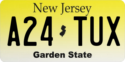 NJ license plate A24TUX