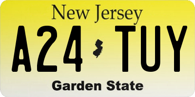 NJ license plate A24TUY