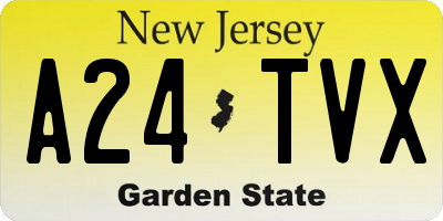 NJ license plate A24TVX