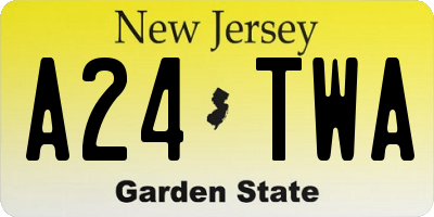 NJ license plate A24TWA