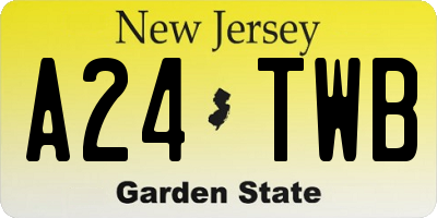 NJ license plate A24TWB