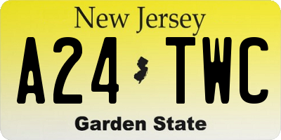 NJ license plate A24TWC