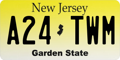 NJ license plate A24TWM