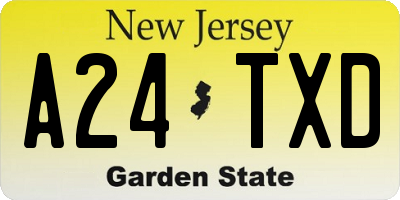 NJ license plate A24TXD