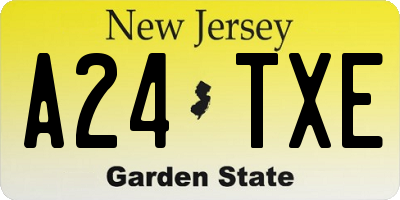 NJ license plate A24TXE
