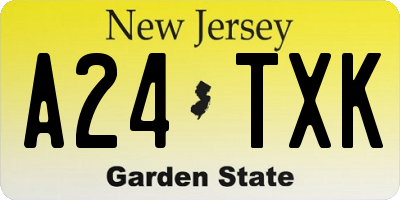 NJ license plate A24TXK