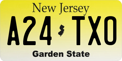 NJ license plate A24TXO