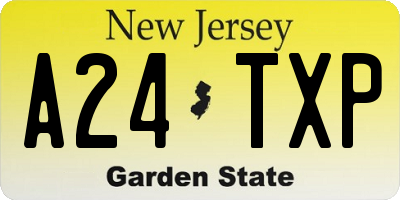 NJ license plate A24TXP
