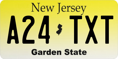 NJ license plate A24TXT