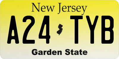 NJ license plate A24TYB