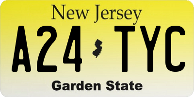 NJ license plate A24TYC