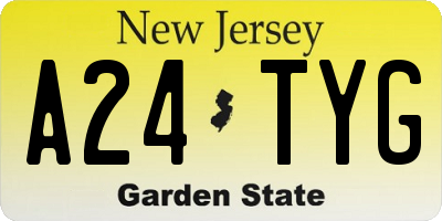 NJ license plate A24TYG