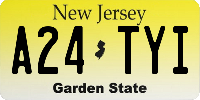NJ license plate A24TYI