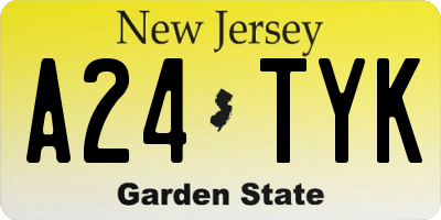 NJ license plate A24TYK