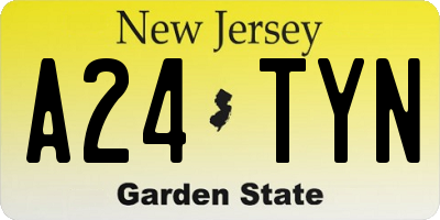 NJ license plate A24TYN