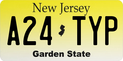 NJ license plate A24TYP