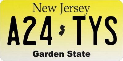 NJ license plate A24TYS