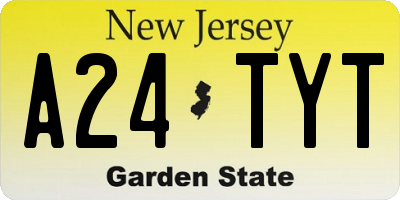 NJ license plate A24TYT