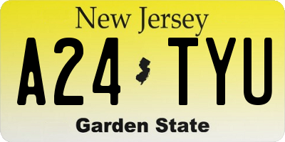 NJ license plate A24TYU
